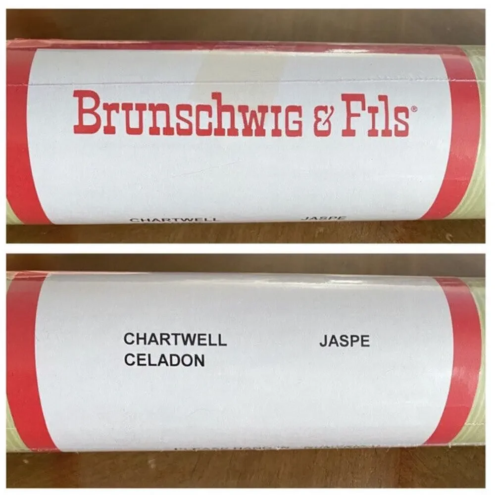 Brunschwig Fils Chartwell Jaspe Wallpaper Double Roll 11 Yards x 21” Celadon VTG